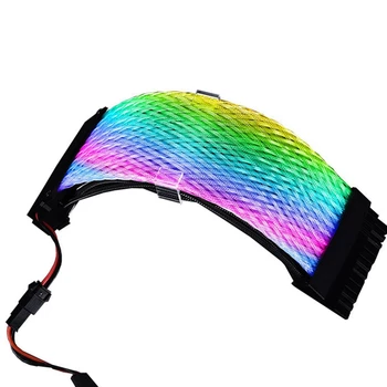 RGB Rainbow Kabel 24PIN forlængerledning Neon Line Extension Kabel Ud af Sync til PC-Sag Dekoration