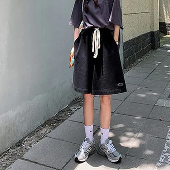 Bukser Kvinder Casual Løs Solid Sommeren Nye Simple Passer Høj Talje Tynd og Blød i Japansk Stil med Alle-match Snor Streetwear Mode