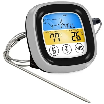 Køkken Digital Timer Temperatur Alarm Probe Stor Touch-Skærm, Trådløs BBQ Termometer Nedtælling Magnet таймер кухонный