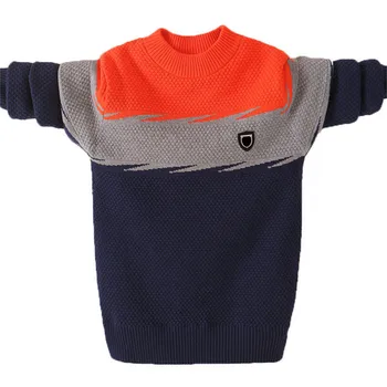 Børn Drenge Sweater Efterår Og Vinter Børn Bomuld Strikket Pullover Sweater For Teen Store Drenge 6 8 10 12 14 16 År