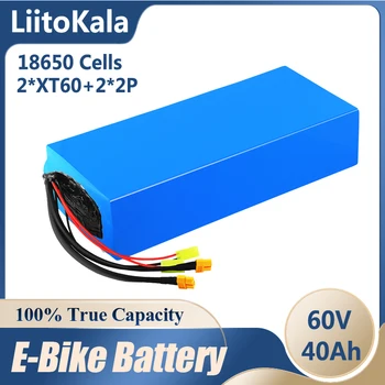 LiitoKala 60V 40ah 18650 16s13p El-scooter batería 60v 40AH El-Cykel Lithium Batteri 1800W ebike-batterier