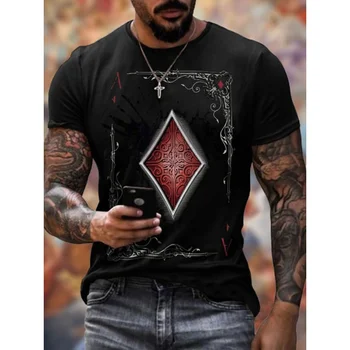 T-Shirt Mænd Sommeren Afslappet Kortærmet Tshirt Bedste Sælger Mænd Tøj Streetwear Poker Udskrive Grafiske T-Shirts T-Shirts Toppe