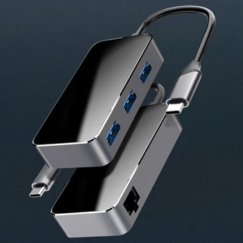 4-i-1 USB-C-Hub Type C USB-Hub USB-C til 3.0 Hub HDMI Kortlæser Thunderbolt-3-Adapter til HUAWEI Pro