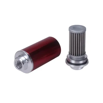 Rød 30 Mm Inline Brændstof Benzin Filter&Beslag Billet Aluminium An6/An8/An10