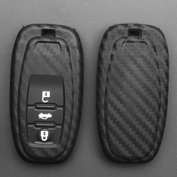 Jingyuqin Auto Beskyttelse Nøgle Dækker Bil Styling Tilfældet For Audi A6L A4L Q5 A3 A4 B6 B7 B8 Carbon Fiber Korn Shell Accessores