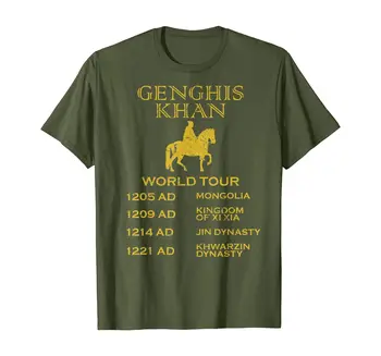 Djengis Khan World Tour-Shirt Historiske Mongolske TShirt Gave