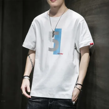 T-shirt mænd er sommer 2021 nye trendy mærke tendens bomuld casual halv-ærmet tøj løs koreanske medfølende