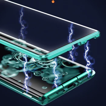 Magnetisk Metal og Glas Tilfældet For Samsung Galaxy S21 S20 Ultra Plus S20 FE Galaxy Dobbelt Side Glas Cover Til Galaxy Note 20 Ultra