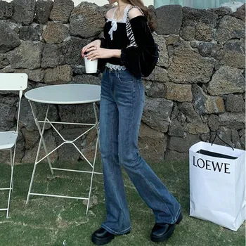 Kvinde Jeans Med Høj Talje Tøj Bred Ben Denim Blå Tøj Streetwear Vintage Kvalitet Mode Harajuku Lige Bukser