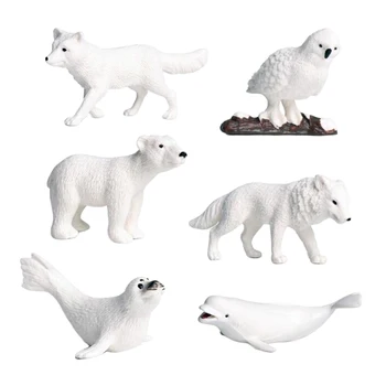 Miniaturer Polar Dyr Sneugle/ Lagopus/Polar Bear/Hav Hund/Arktis