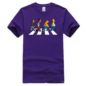 Bart Abbey Road Familie Hip hop T-shirts Camiseta Ren Bomuld kortærmet Casual t-Shirts Besætning Hals Rabat T Shirt for Mænd