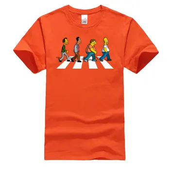 Bart Abbey Road Familie Hip hop T-shirts Camiseta Ren Bomuld kortærmet Casual t-Shirts Besætning Hals Rabat T Shirt for Mænd
