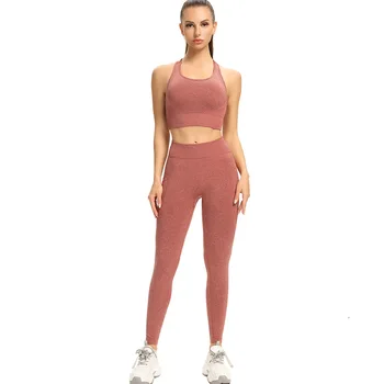 Høj Talje Problemfri Yoga Sæt træningstøj til Kvinder Sports Gym Sæt Fitness Tøj Kort Ærme Yoga Passer Lounge Wear Sæt