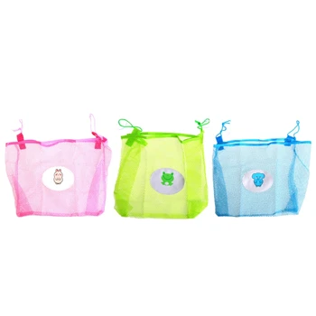 Dejligt Barn Folde Miljøvenlig Mesh Bag Badekar Toy Casual Taske Planlægning Net Suge Kurve Børn Kreative Badeværelse Mesh Tasker