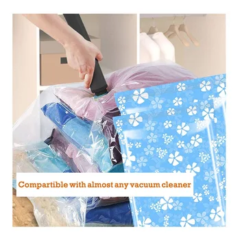 11PCS Fortykket Vakuum opbevaringspose For Klud, der er Komprimeret Taske med Hånd Pumpe kan Genbruges Tæppe Tøj, Dyne Organizer
