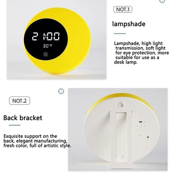 Digital Vækkeur LED Nat Lys USB-Genopladelige Lysstyrke Justerbar, boligindretning Touch Kontrol-LED  en sengelampe