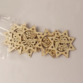 10stk Christmas Jingle Bells Charms Part Dekorative Træ Chip Dekoration Vedhæng DIY Kunsthåndværk, Håndlavede Tilbehør
