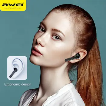 AWEI T26 Bluetooth Hovedtelefon TWS Bluetooth-5.0 Dyb Bas Vandtæt Touch Control In-Ear Trådløse Hovedtelefoner til Xiaomi Huawei