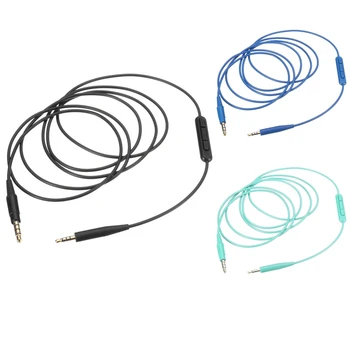 Hot TTKK Hovedtelefon Kabel-Audio Kabel med Mikrofon og volumenkontrol for SoundTrue SoundLink QC25 QC35 OE2I