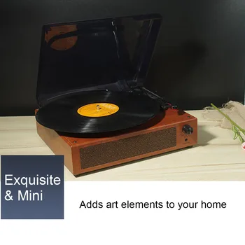 Transportabel Grammofon Vinyl Pladespiller Klassiske Vintage Pladespiller