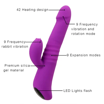 OLO Kvindelige Masturbator G Spot Dildo Klitoris Stimulator Sex Legetøj Til Kvinder Rabbit Vibrator Varme Roterende Dual Vibration