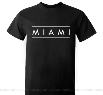 Identitet Miami Tekst, Kort Ærme Løs T-Shirt Korte Ærmer Nye Mode T-Shirt Mænd Tøj