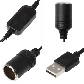 Hot salg Converter Adapter Kabel Stik Kvindelige Power Cord Controller, USB-Port til 12V Bil Cigarettænder