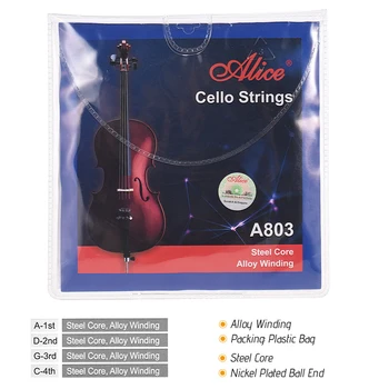 3 Pakker Alice Universal Cello Strings Med Bolden End Kerne af Stål Legering Snoede Guitar Dele, Tilbehør instrumentos musicais