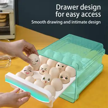 Æg boks husstand opbevaringsboks af plast transparent dobbelt lag opbevaring af æg skuffe skuffe type køkken æg værktøjer til køkken