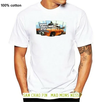 Monteret Mænd Toppe Sort T-shirts Grand Theft Auto T-Shirt, Bomuld Stof Crewneck kortærmet TShirt Sommer Tøj Overdimensioneret