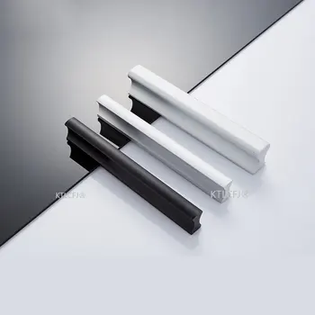 Skab kabinet hardware spejl sølv sort Zink Aolly køkken skuffe håndtag Moderne skab kommode knop træk
