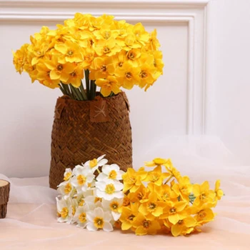 6stk/Masse Hjem Værelses Kunstige Simulering Narcissus Blomst Stue Vindue Indretning Falske Blomster Bryllup Scene Indretning Påskelilje